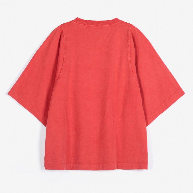 Bobo Choses Woman - Monster Mug embroidery relaxed T-shirt - red | Scout & Co