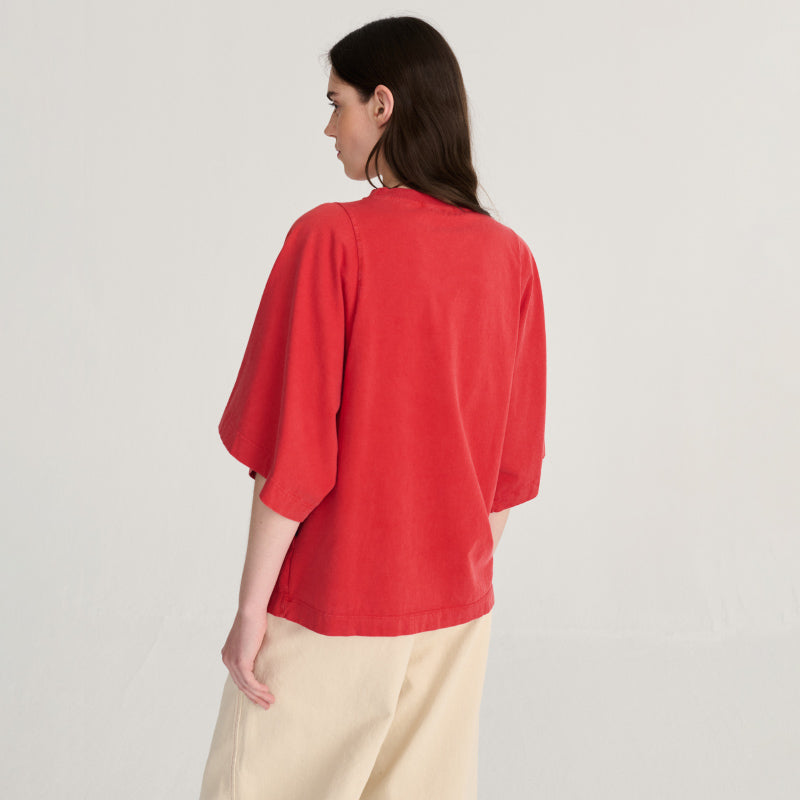 Bobo Choses Woman - Monster Mug embroidery relaxed T-shirt - red | Scout & Co