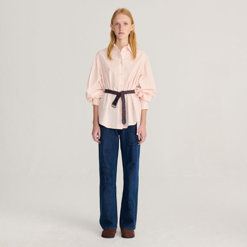 Bobo Choses Woman - Plant Seal embroidery poplin shirt | Scout & Co