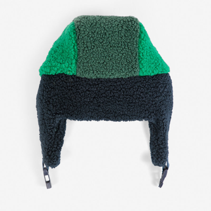 Bobo Choses - Colour Block sheepskin chapka hat - blue | Scout & Co