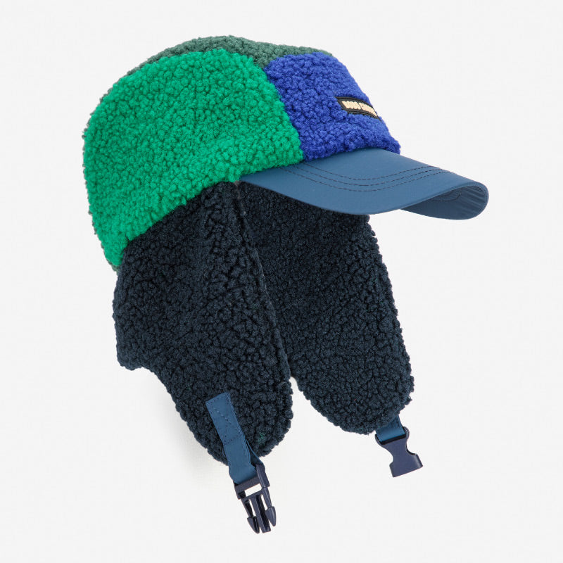 Bobo Choses - Colour Block sheepskin chapka hat - blue | Scout & Co