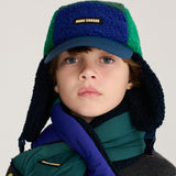 Bobo Choses - Colour Block sheepskin chapka hat - blue | Scout & Co