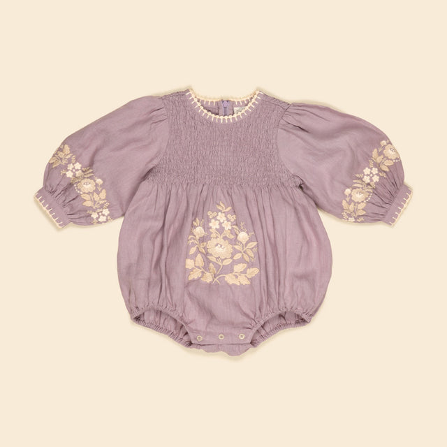 Apolina - Baby Noemie romper - Dusky Lavender | Scout & Co