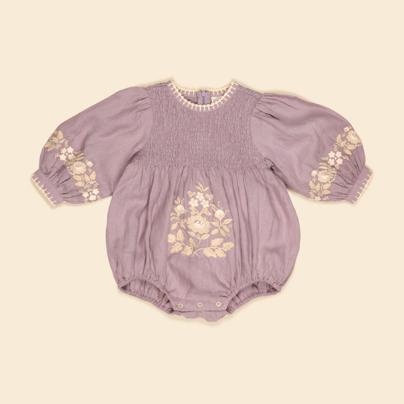 Apolina - Baby Noemie romper - Dusky Lavender | Scout & Co