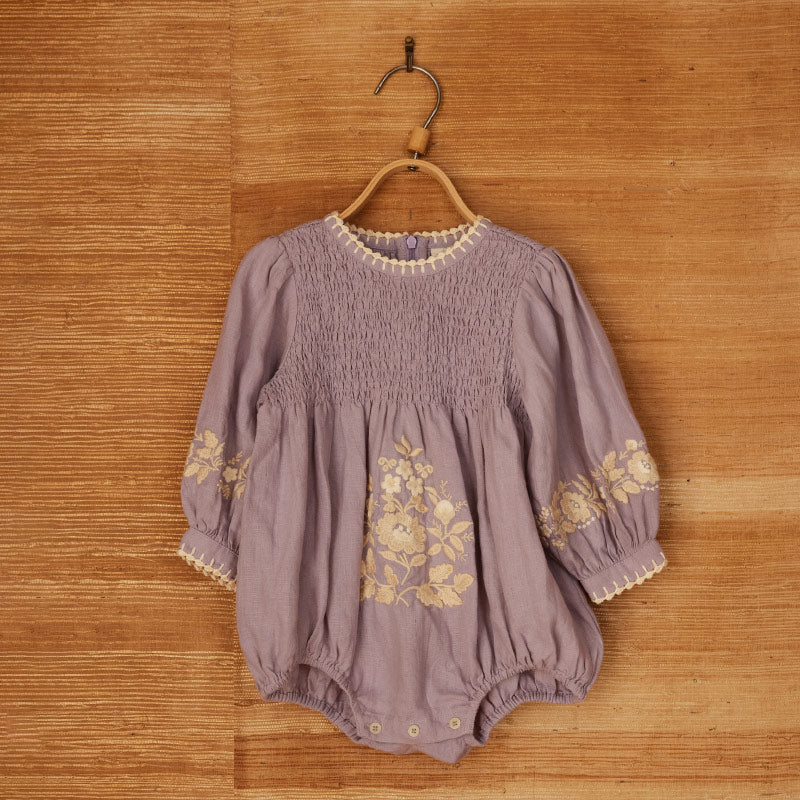 Apolina - Baby Noemie romper - Dusky Lavender | Scout & Co