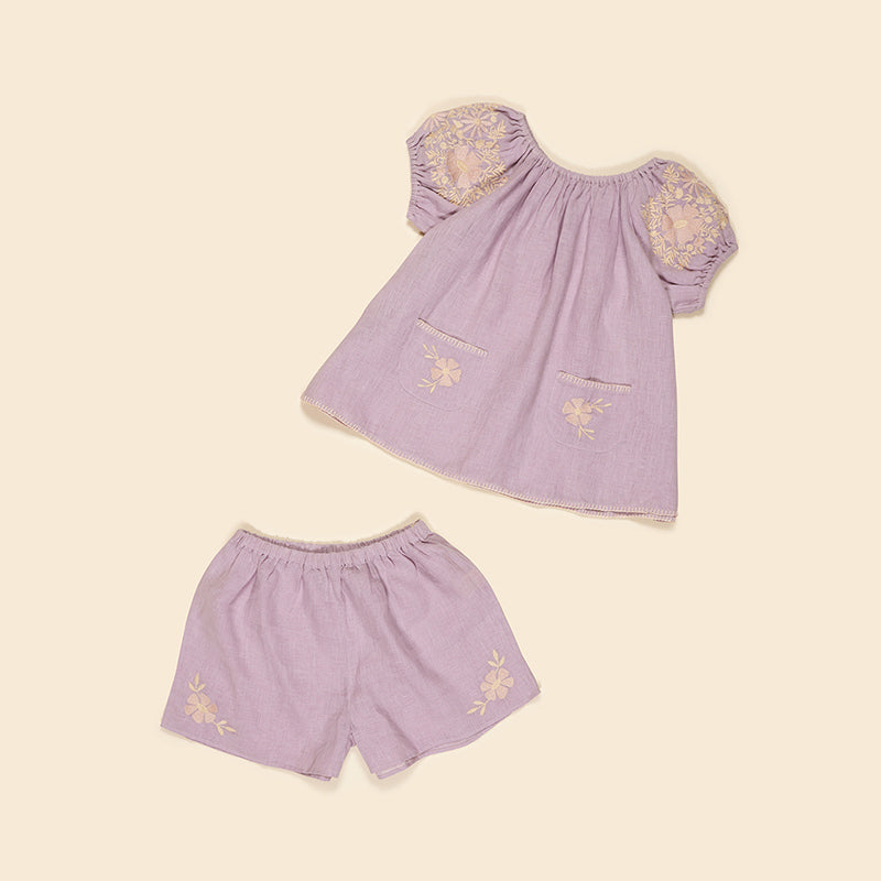 Apolina - Barbara shorts & top set - Lavender | Scout & Co