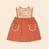 Apolina - Bibi hand embroidered pinafore - Mountain Calico Jam | Scout & Co