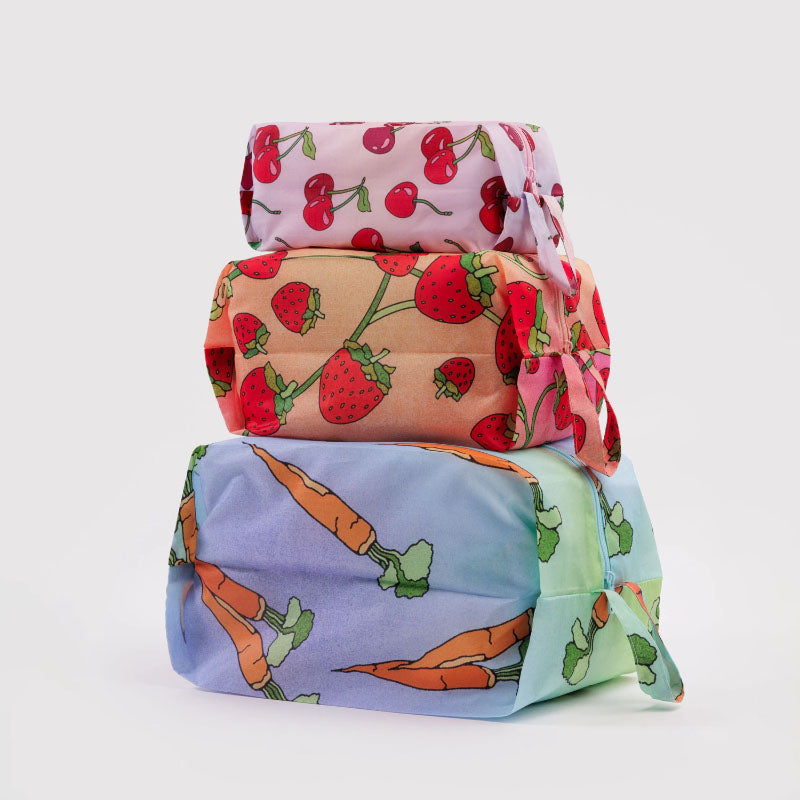 Baggu - 3D Zip Set of 3 - Carrots & Berries | Scout & Co
