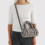 Baggu - Small Nylon Duffle Bag - Black & Cream Gingham | Scout & Co