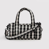 Baggu - Small Nylon Duffle Bag - Black & Cream Gingham | Scout & Co