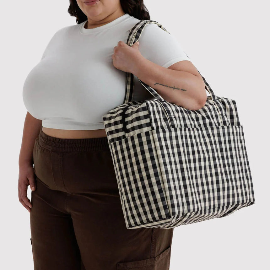 Baggu - Cloud Carry-On bag - Black & Cream Gingham | Scout & Co