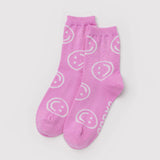 Baggu - Adult crew socks - Pink Happy | Scout & Co