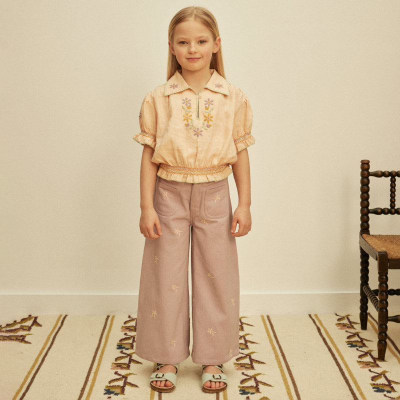 Apolina - Casey 70s embroidered jeans - Lilac | Scout & Co