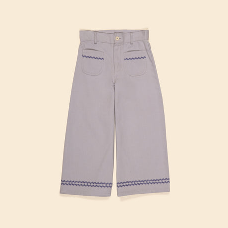 Apolina - Casey embroidered hem jeans - Lilac Grey | Scout & Co