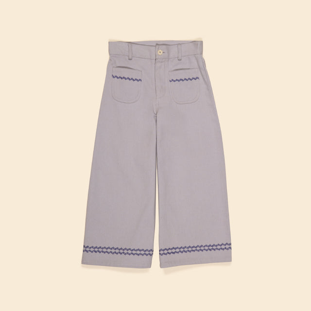 Apolina - Casey embroidered hem jeans - Lilac Grey | Scout & Co
