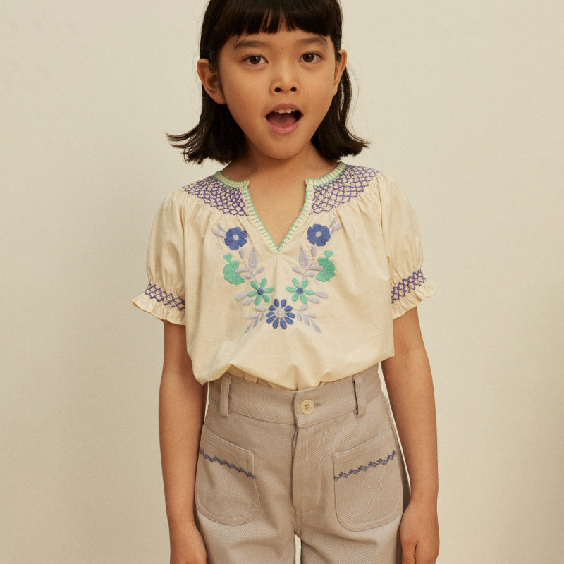 Apolina - Casey embroidered hem jeans - Lilac Grey | Scout & Co