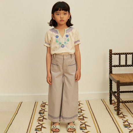 Apolina - Casey embroidered hem jeans - Lilac Grey | Scout & Co