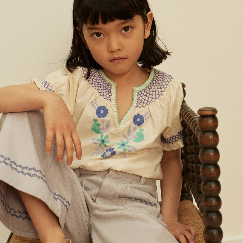 Apolina - Casey embroidered hem jeans - Lilac Grey | Scout & Co