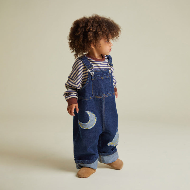 Claude & Co - Blythe indigo denim patch dungarees | Scout & Co