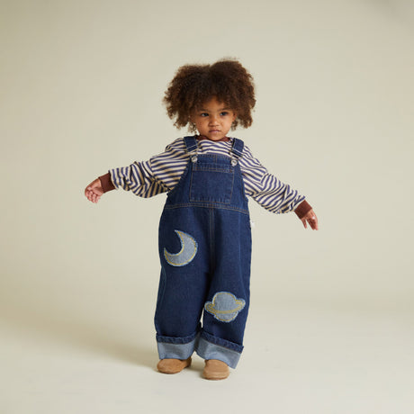 Claude & Co - Blythe indigo denim patch dungarees | Scout & Co