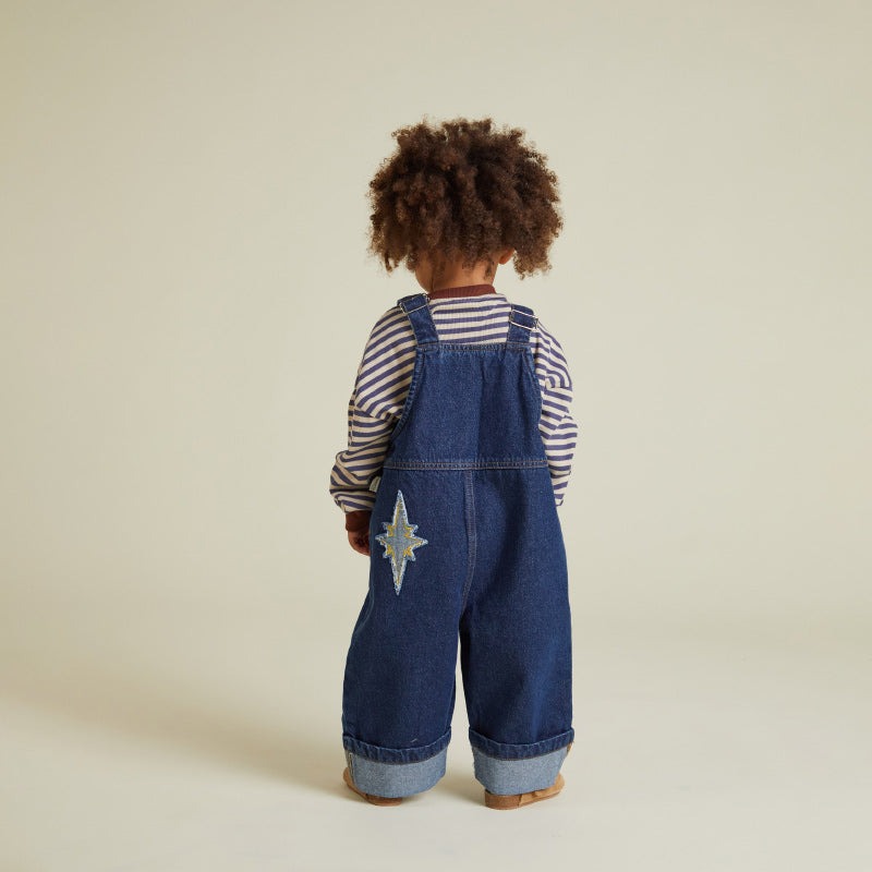 Claude & Co - Blythe indigo denim patch dungarees | Scout & Co