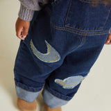 Claude & Co - Blythe indigo denim patch dungarees | Scout & Co