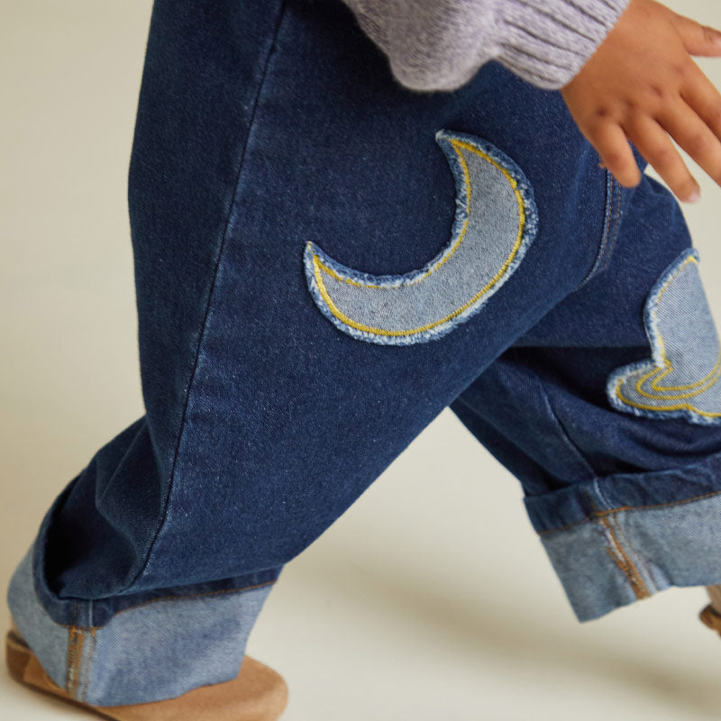 Claude & Co - Blythe indigo denim patch dungarees | Scout & Co