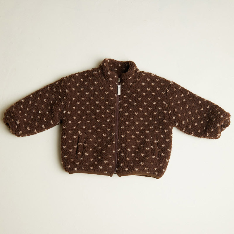 Claude & Co - Drew chocolate spot borg jacket | Scout & Co