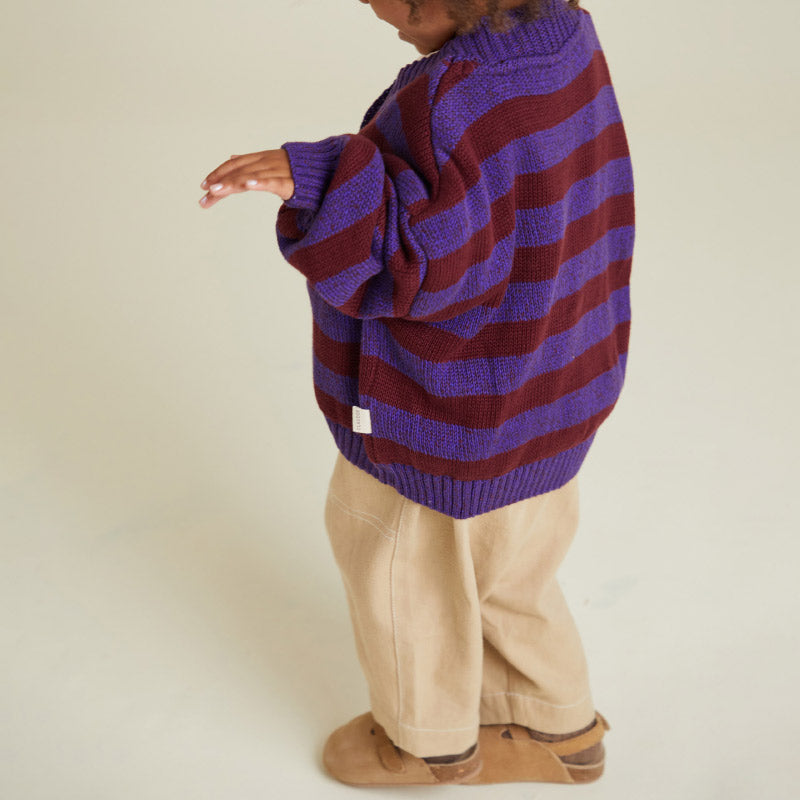 Claude & Co - Eben purple stripe cardigan | Scout & Co