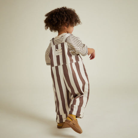 Claude & Co - Blythe dungarees - Chocolate stripe | Scout & Co