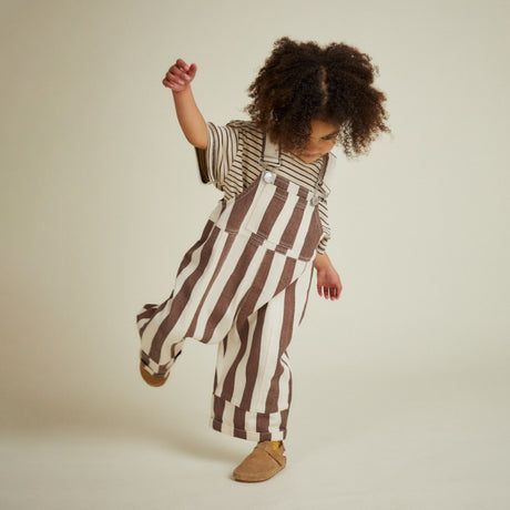 Claude & Co - Blythe dungarees - Chocolate stripe | Scout & Co