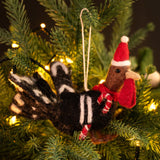 Amica - Festive turkey with candy cane - Christmas felt decoration | Scout & Co