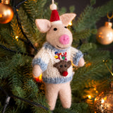 Amica - Piglet with Christmas jumper - felt decoration | Scout & Co