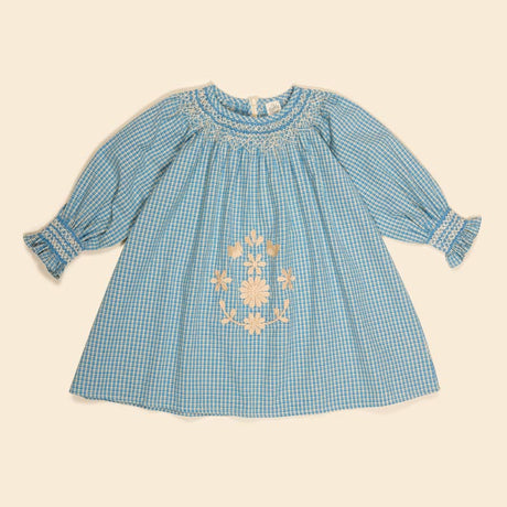 Apolina - Cece smock dress - Tablecheck Marine | Scout & Co