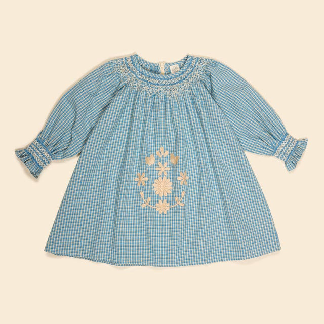 Apolina - Cece smock dress - Tablecheck Marine | Scout & Co