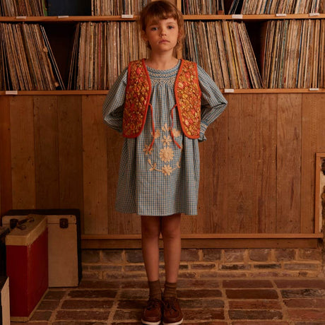 Apolina - Cece smock dress - Tablecheck Marine | Scout & Co
