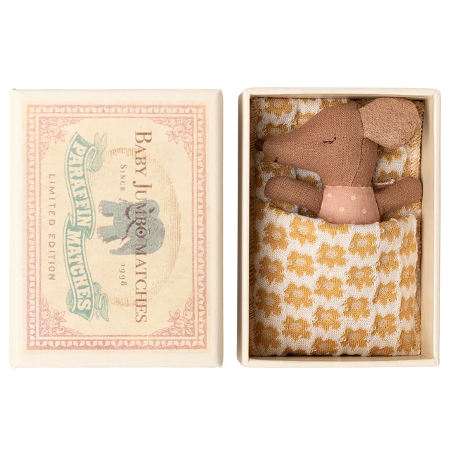 Maileg - Sleepy wakey baby mouse in matchbox - Rose | Scout & Co
