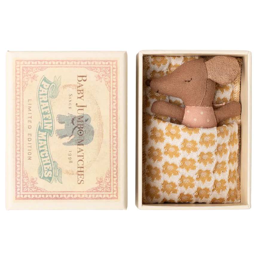 Maileg - Sleepy wakey baby mouse in matchbox - Rose | Scout & Co