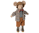 Maileg - Granddad mouse - check jacket + hat
