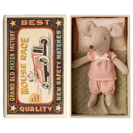 Maileg - Little sister mouse in matchbox - pink bloomers | Scout & Co