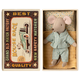 Maileg - Little brother mouse in matchbox - blue spotty PJs | Scout & Co