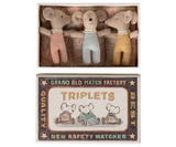 Maileg - Baby mice triplets in box - checks