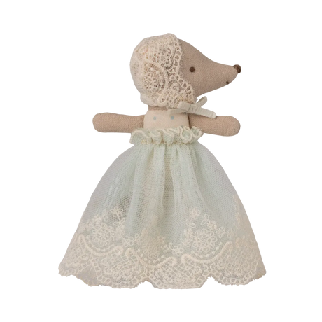 Maileg - Baby mouse in gown - Mint | Scout & Co