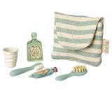 Maileg - Toothbrush set in bag - blue stripe