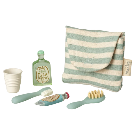 Maileg - Toothbrush set in bag - blue stripe | Scout & Co
