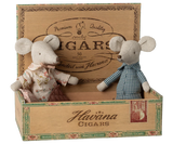 Maileg - Grandma & Grandpa mice in matchbox - nightwear