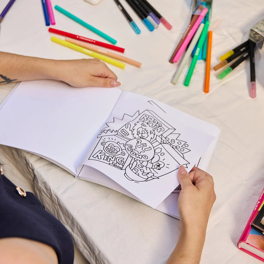OMY - Cozy Art colouring book - Supermarket | Scout & Co