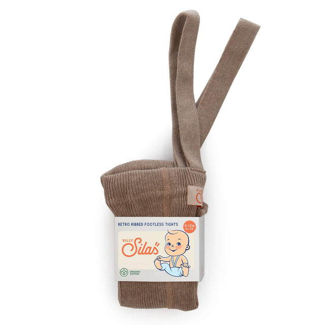 Silly Silas - Footless cotton tights with braces - Cocoa Blend | Scout & Co