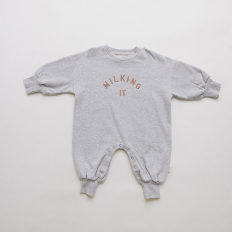 Claude & Co - Ellis 'Milking It' romper - grey | Scout & Co