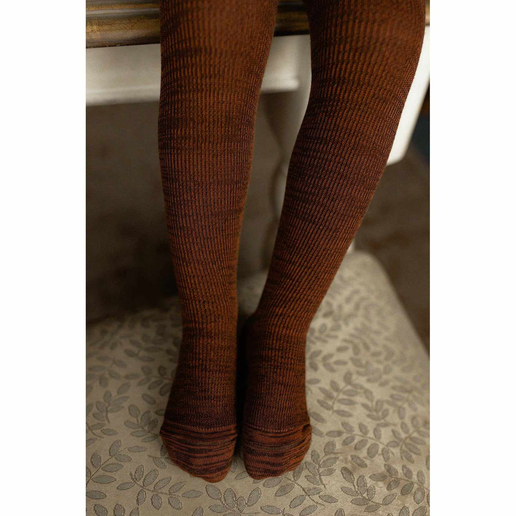 Silly Silas - Footed cotton tights with braces - Spicy Chai | Scout & Co